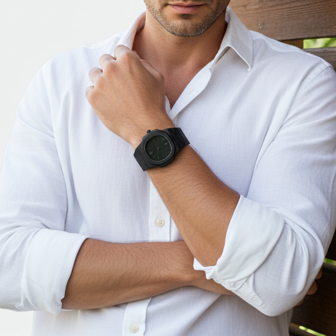 Relógio Nautilus Black Masculino Milano Minimal